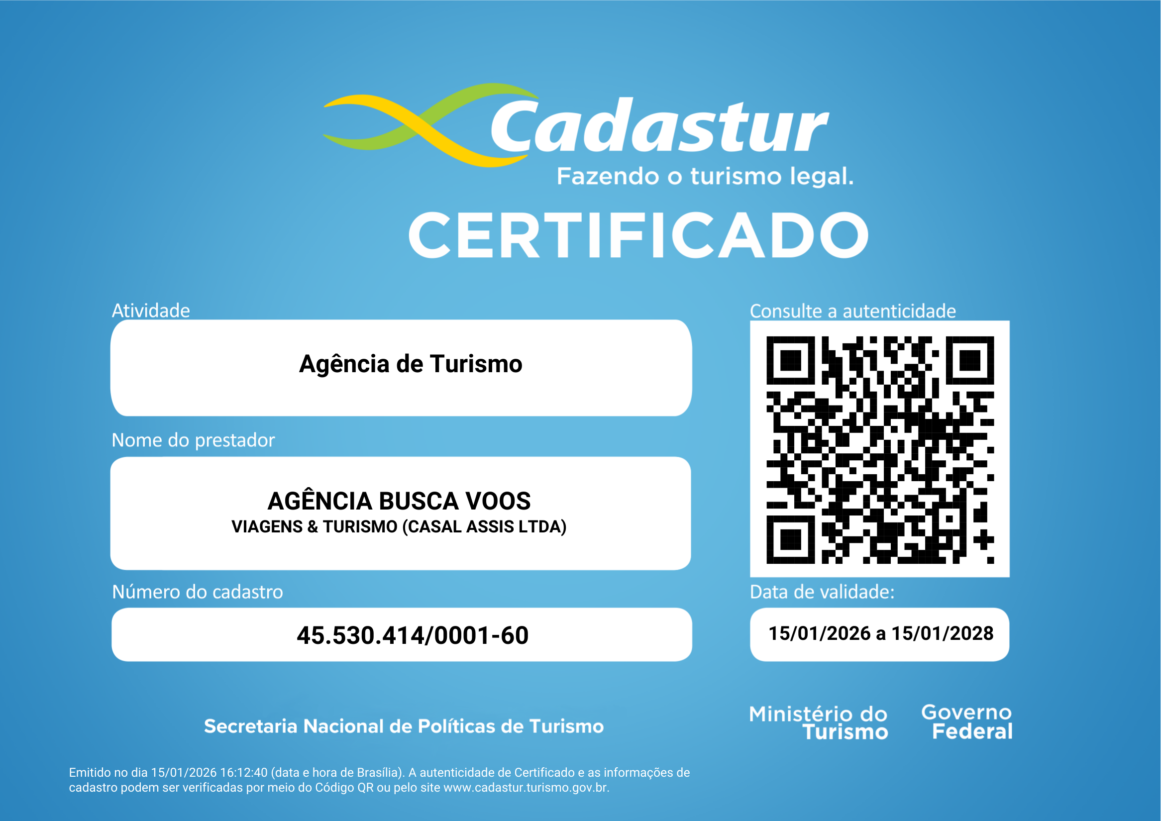 Cadastur Certificado